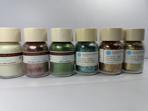 Martha Stewart Glitter Lot of 6 – 1 oz – Coarse & Tinsel – Full