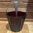 Vintage Anchor Hocking Mid Century  Royal Ruby Red Ice Bucket and Tongs