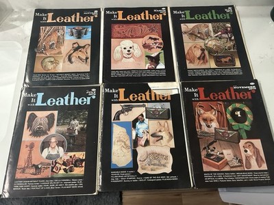Vintage MAKE IT WITH LEATHER 1979 Set of Magazines with Unused Pull Out Patterns