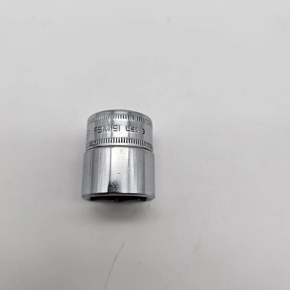 Snap On Tools FSM191 3/8" Dr 6Pt Metric 19mm Flank Dr Shallow Chrome Socket - Image 4 of 4
