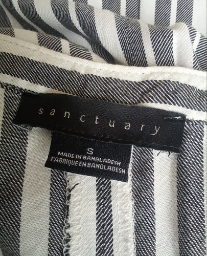 Sanctuary Womens Top Sleeveless Buttoned V Neck Striped Rayon Blouse Size S M - Picture 10 of 12