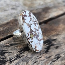 Natural Wild Horse Jasper Sterling Silver AAA Handmade Wedding Ring VV-183