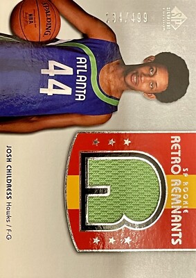 2004-05 SP Signature Rookie Retro Remnants GU #/499 JOSH CHILDRESS Atlanta Hawks