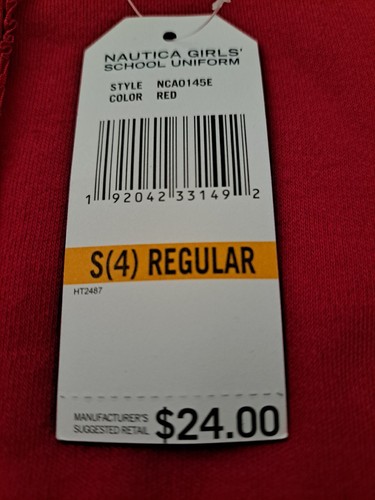 Nautica Girls Red School Uniform Polo Shirt SZ Small 4 - Picture 3 of 4