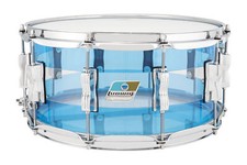 Ludwig Vistalite VL50 Blue/Clear/Blue Stripe 6.5x14" Snare Drum Acrylic  Dealer