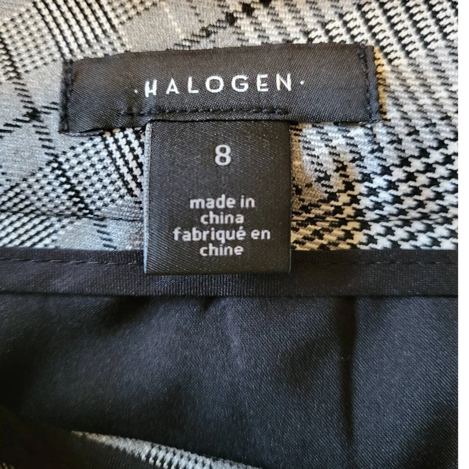 Pantalones de vestir halógenos para mujer talla 8 a cuadros pierna ancha recortados Foto 4 de 4