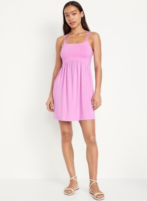 Old Navy Women's Fit & Flare Strappy Mini Dress Rock Rose Size XS Small  Large | eBay