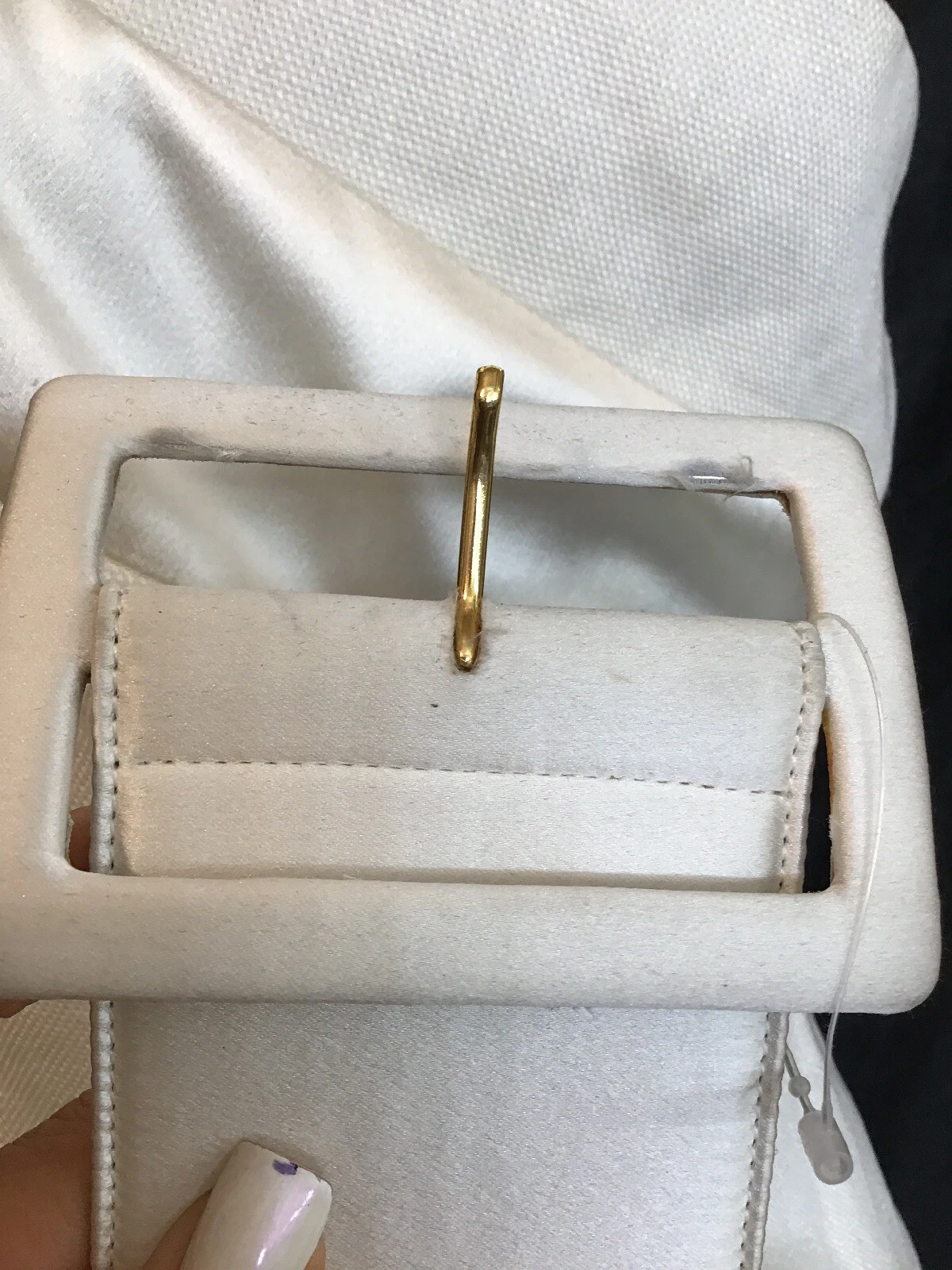 Abito Valentino bianco seta e lino monospalla cintura larga taglia 4