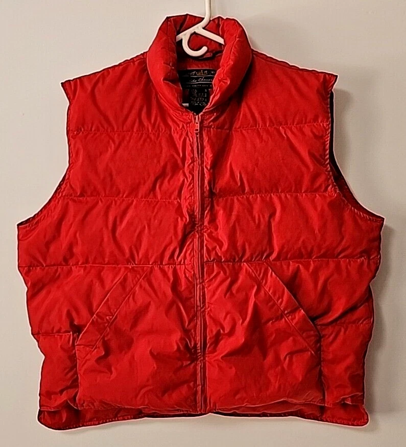 Vintage Eddie Bauer Vest Mens XL Red Downlight Puffer Outdoors Quilted