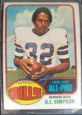 O.J. Simpson, 1975, All-Pro, Topps Football Trading Cards #300, Buffalo Bills 