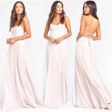 Show Me Your Mumu Godshaw Goddess Gown Dress Show Me The Ring Crisp NEW Size S