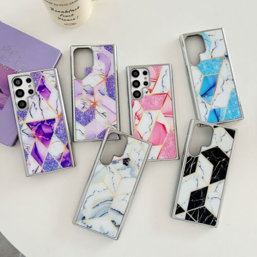 for Samsung S23 S22 S21 Ultra A14 A24 A53 A34 Plating Marble Phone Case - 第 1/15 張圖片