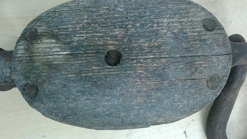 VTG Single Block & Tackle Pulley with Hook Wood&Metal Union Hardware Torrington - Picture 10 of 21