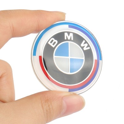 1pc 50th Anniversary 45mm Emblem Steering Wheel Sticker For BMW 1-7 36131181082