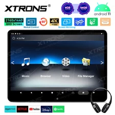 14" Android 64GB Car TV Backseat Headrest Monitor 4K WiFi QHD Screen +Headphones