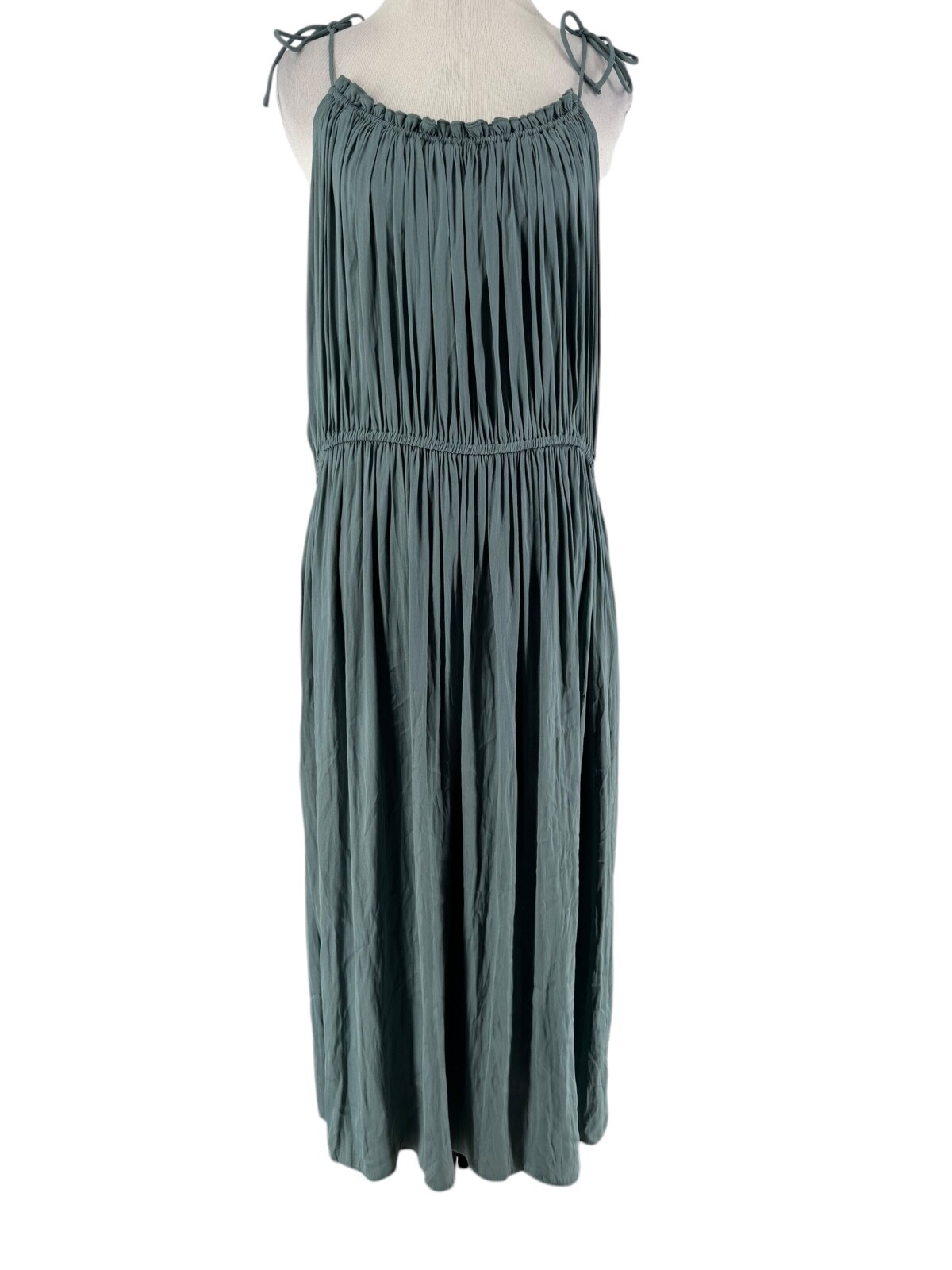Modern Citizen Women's Aileen Tie Shoulder Pleated Sleeveless Midi Dress Size XL