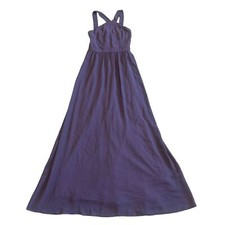 Lulus Long Plum Purple Gown Dress Halter Style Chiffon Flowy Size Small Women's
