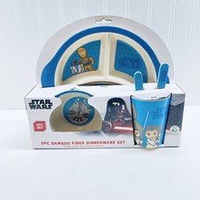 Star Wars Collectable Dinnerware Set Blue 5 piece Bamboo Fiber NIB
