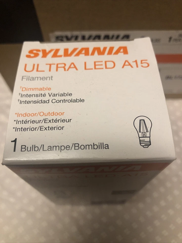 Sylvania Ultra LED A15 4.5W Filament Dimmable Clear 74410 *Box Of 6* - Image 3 of 4