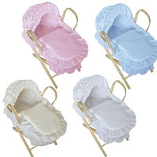 Nueva cesta Broderie Inglés Moses para muñecas bebé con soporte mejor regalo para niñas
