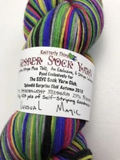 Knitterly Things Vesper Thick Sock Yarn Hand Dyed Self Striping Merino Fingering