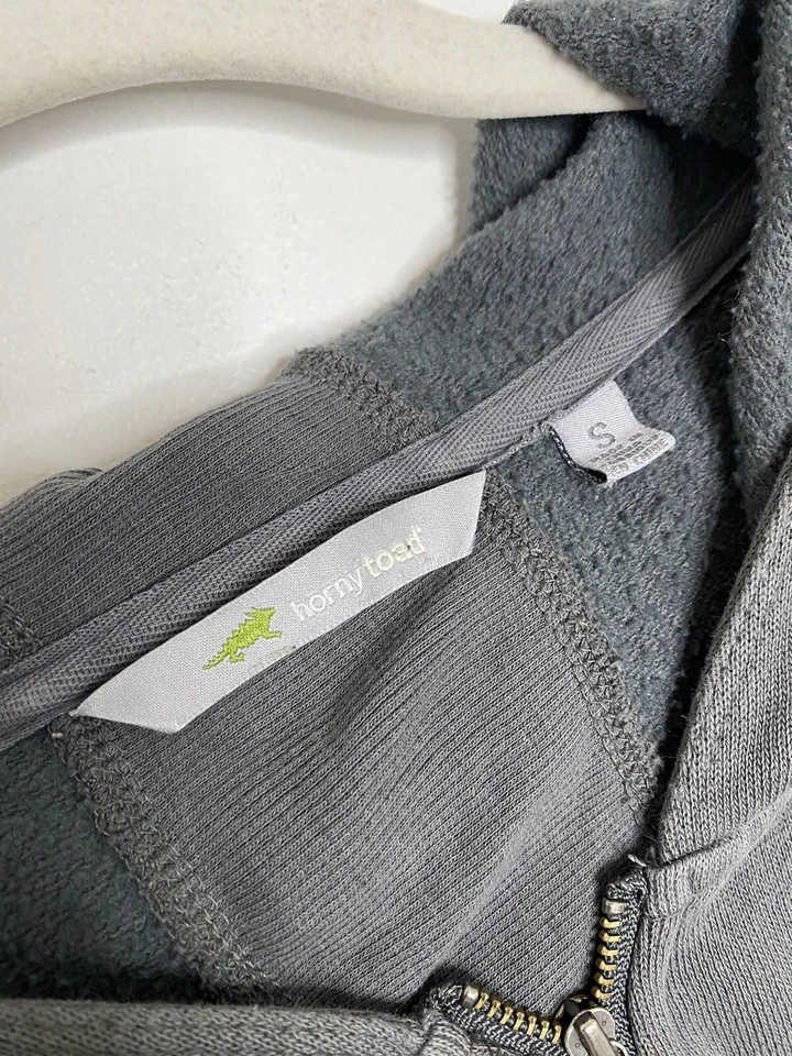 Sudadera con Capucha Gris Sapo Caliente Cremallera Completa Chaqueta Forrada de Vellón Talla Pequeña N3 Foto 3 de 4