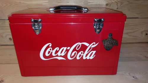 Kühlbox 25 L. XL Getränke Kiste Coca Cola Rot 49x27x30 Replica Cool Box Cooler