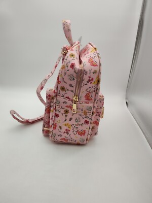 UNDERONESKY MINI BACKPACK-PINK W/BUTTERFLIES/FLOWERS-Zips  display picture 2