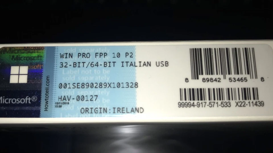 Microsoft Windows 10 PRO FPP ITALIAN USB 32/64BIT NEW HAV-00127 - Photo 3/4