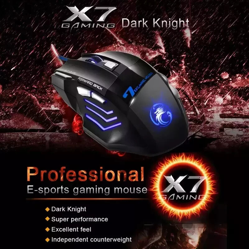 7-Button USB Gaming Mouse with LED Breathing Light and 5500 DPI for PC or Laptop-image