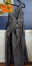 Priscilla Of Boston Formal Prom Evening One Shoulder Gray Dress Sz 6 Small S