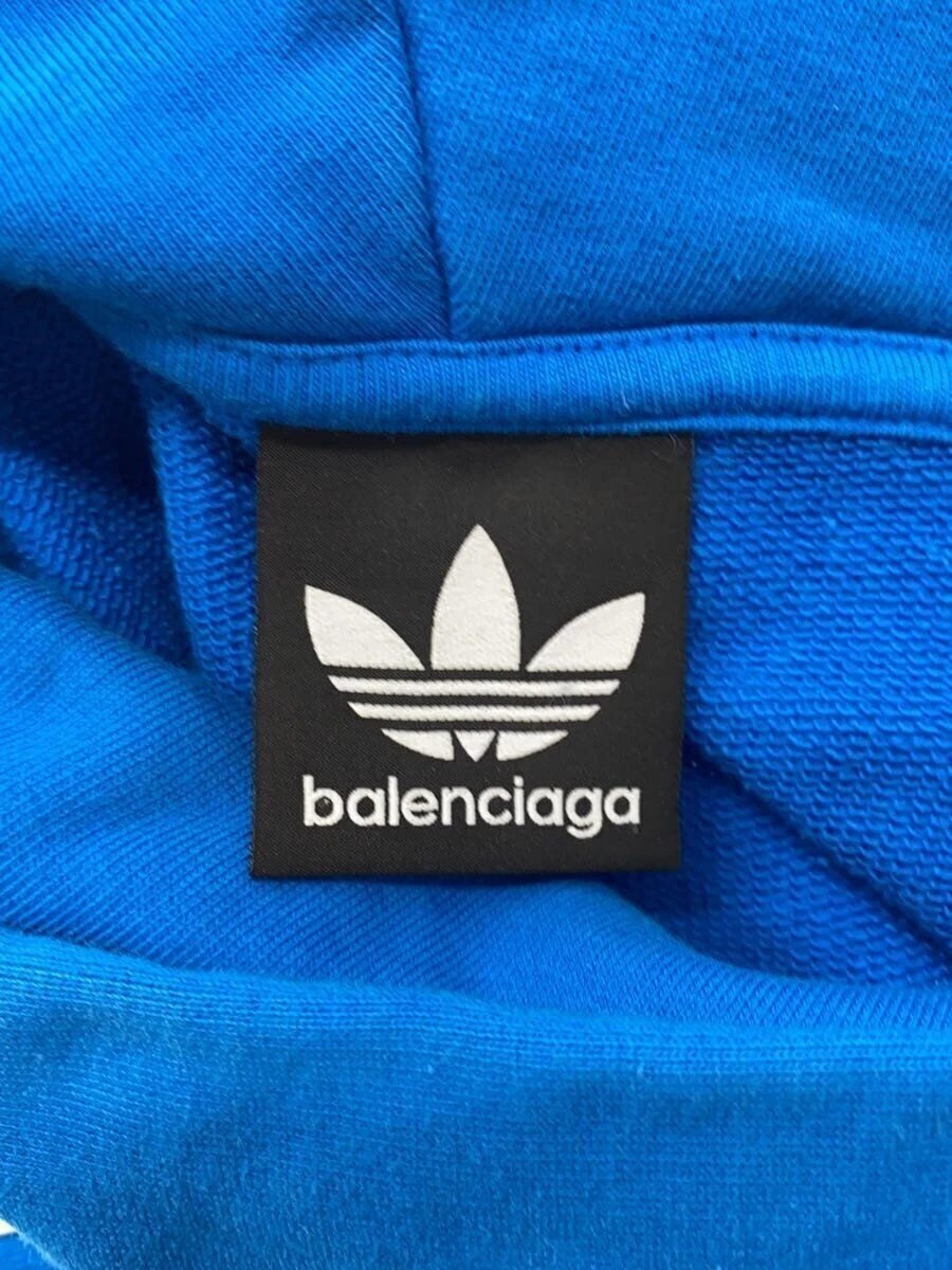 Felpa con cappuccio BALENCIAGA vestibilità grande L cotone blu usata
