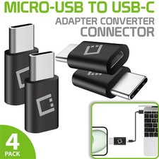Cellet USB-C Adapter Converter from Female Micro-USB to Male USB-C - 4-PACK