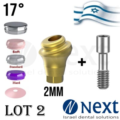 LOTx2 Angulated 17 deg Flat abutment 2 mm Hiossen Regular Set