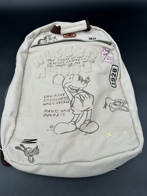 Disney Vintage style Mickey Mouse and friends screen art backpack with Patch