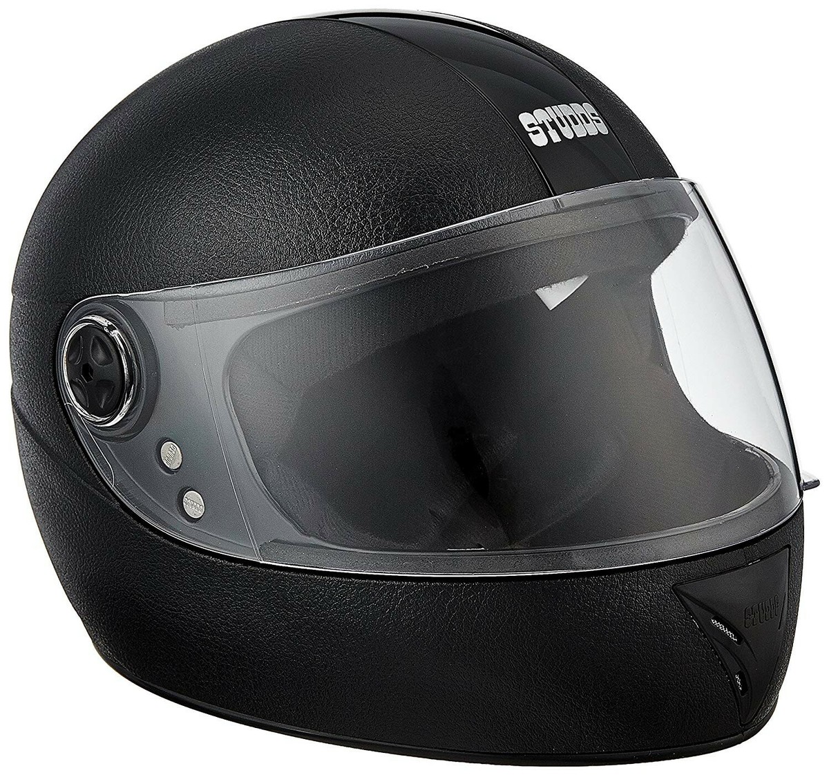 bike helmet studds Helios Asphalt Gloss Black Grey Moto Marvels Studds Professional Full Face Helmet