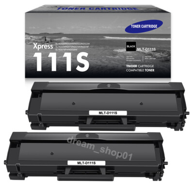 2-Pack Toner Cartridge Replacement for Samsung MLT-D111S Printer with Chip Black