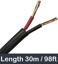 30m 11A 0.5mm² 2 Core Black Red 12v 24v Volt Wire Cable Amp Car Auto Van Boat