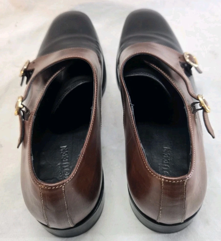 Scarpe Alexander McQueen uomo taglia 43 marrone e nero monkstraps