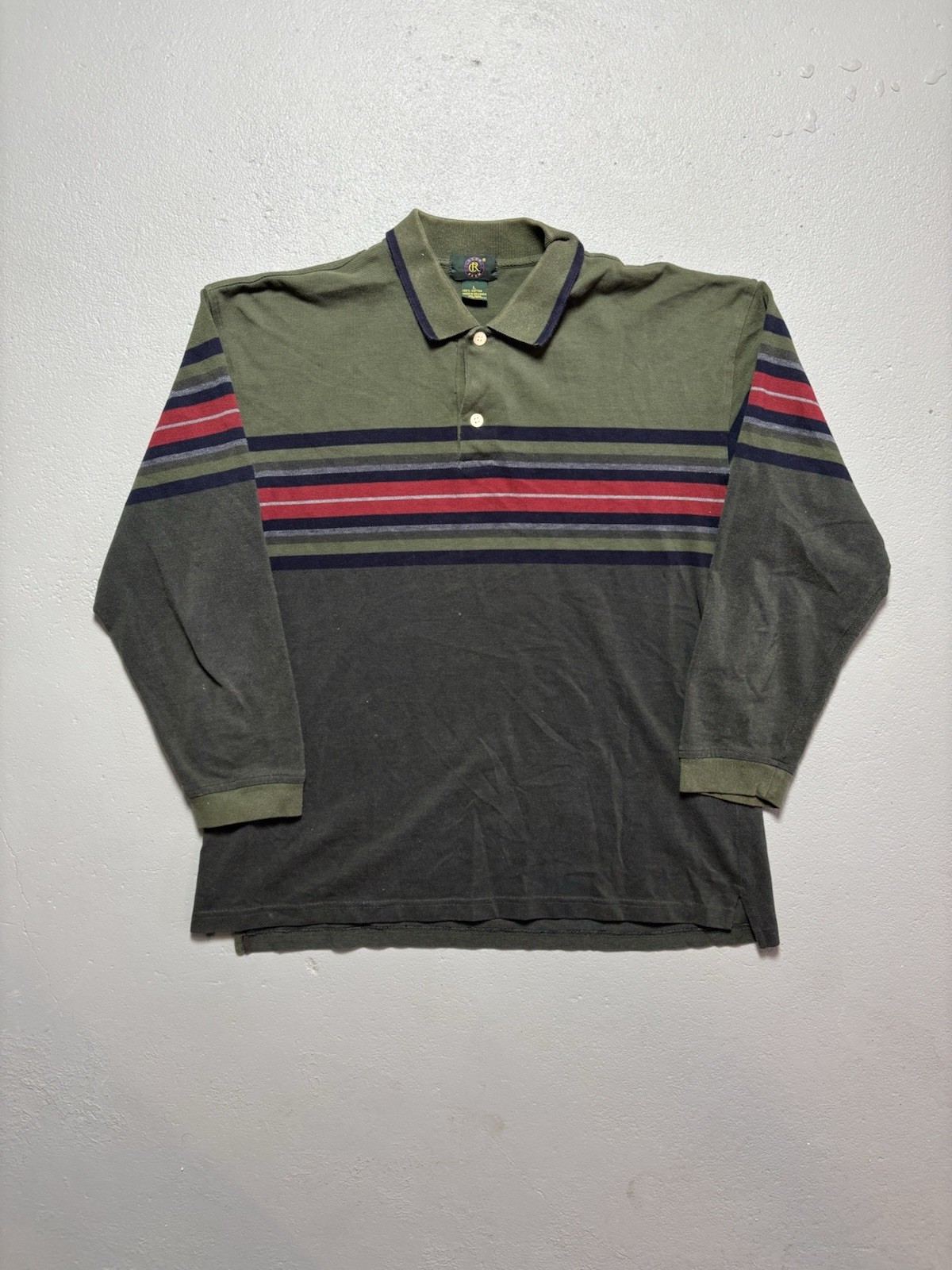 Vintage Y2K Club room Polo Gold Color Longsleeve Shirt Men’s Size Large Green