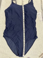 Athleta NWT MT M Tall DRESS BLUE Keyhole One Piece 1pc Swimsuit 511635 8 10