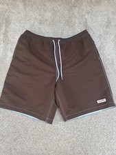 Tommy Hilfiger Men  s XL Swim Trunks Brown Drawstring Pockets Mesh Lined