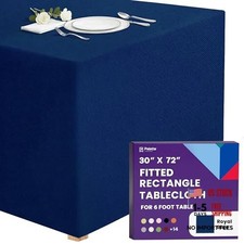 Fitted Tablecloth - 72 x 30 Inch Floor 72" x 30" Rectangular Royal Blue