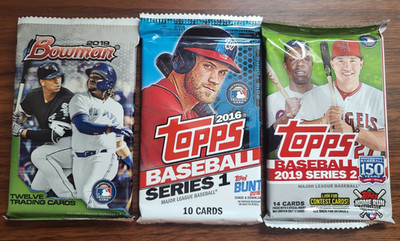 2016 - 2019 Topps/Bowman Baseball 3 Pack special - See pics and description