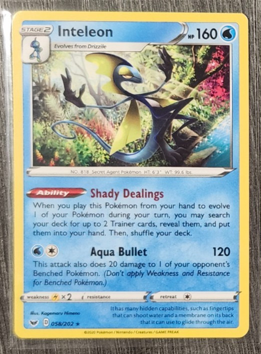2020 Pokemon TCG Sword & Shield #058 Inteleon