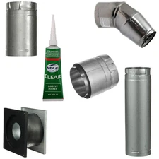 3" Pellet Stove Vent Kit For Short Horizontal Installs With Dura Vent Pro Pipe: