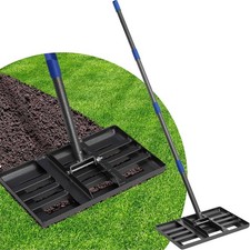 Lawn Leveling Rake 5FT Adjustable Levelawn Tool Heavy Duty Curved Edge Garden