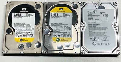 Lot Of 3 Low hours WD Seagate HDD WD2000FYYZ 2TB 64MB SATA Internal Hard Drive