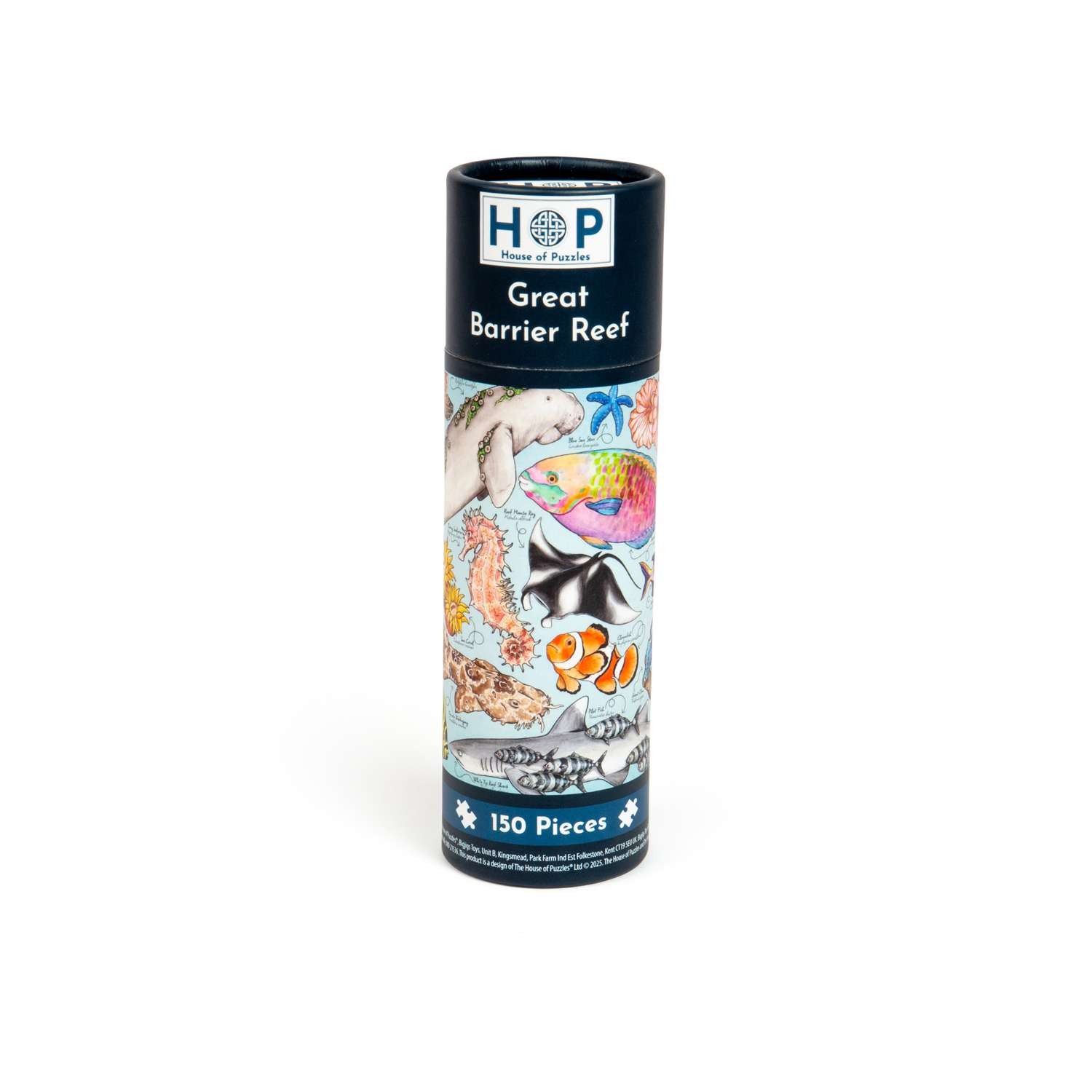 The House of Puzzles Great Barrier Reef Puzzle Tube- 150 Piece Ocean Mini Jigsaw