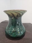 FENTON LIMITED & SIGNED NATHAN SHEAFOR HAND BLOWN GREEN MOSAIC VASE